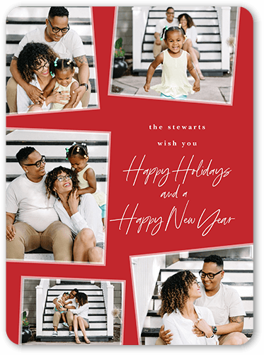 Tilty Photos Holiday Card, Red, 6x8 Flat, Holiday, Signature Smooth Cardstock, Rounded