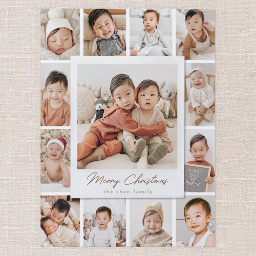 Festive Film Holiday Card, White, 6x8 Flat, Christmas, Signature Smooth Cardstock, Square, White