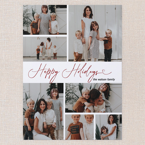 Simple Sleek Holiday Card, White, 6x8 Flat, Holiday, Pearl Shimmer Cardstock, Square, White