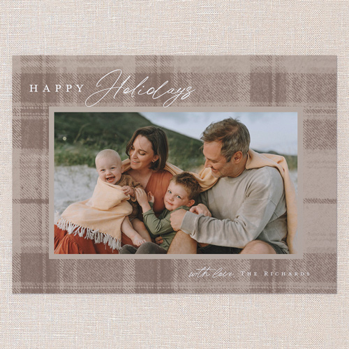 Tonal Plaid Holiday Card, Beige, 6x8 Flat, Holiday, 100% Recycled Cardstock , Square, Rye