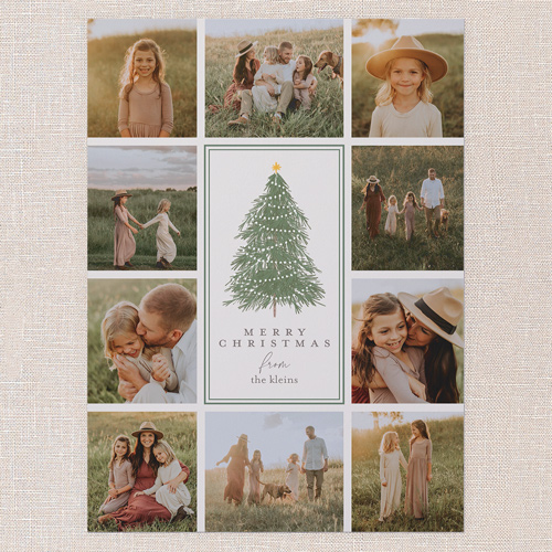 Editable Tree Layout Holiday Card, Grey, 6x8 Flat, Christmas, Luxe Double-Thick Cardstock, Square, Whisper Gray