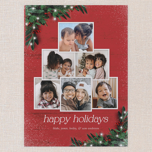 Botanical Photo Tree Holiday Card, Red, 6x8 Flat, Holiday, 100% Recycled Cardstock , Square, Radish