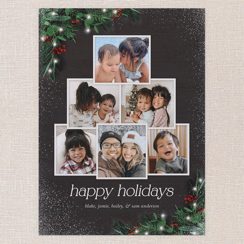 Botanical Photo Tree Holiday Card, Black, 6x8 Flat, Holiday, 100% Recycled Cardstock , Square, Black