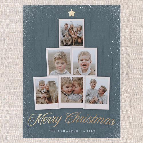 Snapshot Tree Holiday Card, Grey, 6x8 Flat, Christmas, Signature Smooth Cardstock, Square, Ore