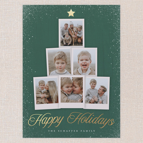 Snapshot Tree Holiday Card, Green, 6x8 Flat, Holiday, Luxe Double-Thick Cardstock, Square, Tree