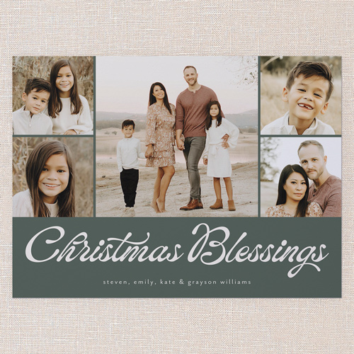 Timeless Gallery Holiday Card, Green, 6x8 Flat, Religious, Signature Smooth Cardstock, Square, Forest