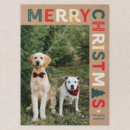 Pet Icon Holiday Card, Brown, 6x8 Flat, Christmas, Pearl Shimmer Cardstock, Square, Morning Latte