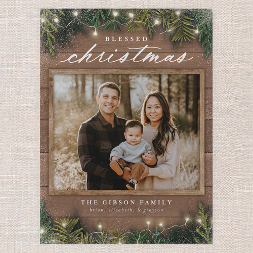 Earnest Evergreen Holiday Card, Beige, none, 6x8 Flat, Religious, Luxe Double-Thick Cardstock, Square, Rye