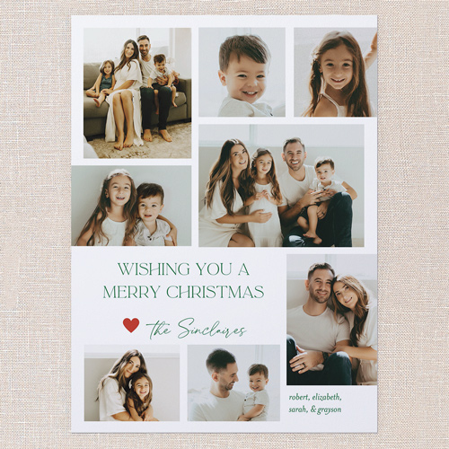 Modern Family Greetings Holiday Card, White, 6x8 Flat, Christmas, 100% Recycled Cardstock , Square, White