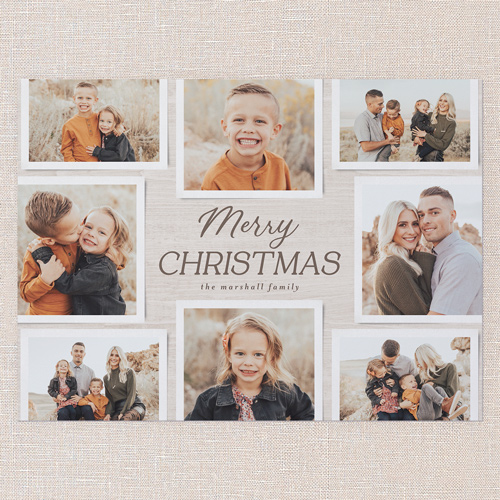Timeless Collage Holiday Card, Beige, 6x8 Flat, Christmas, 100% Recycled Cardstock , Square, Beige
