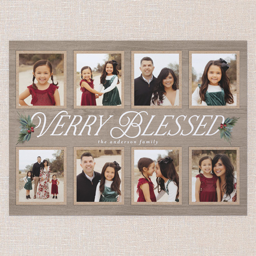 Woodland Sprigs Holiday Card, Beige, 6x8 Flat, Religious, Luxe Double-Thick Cardstock, Square, Cream