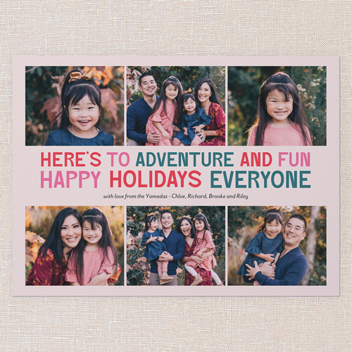 Pink Holiday Card For Family