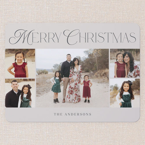 Serene Simplicity Holiday Card, Beige, 6x8 Flat, Christmas, Pearl Shimmer Cardstock, Rounded, Wheat