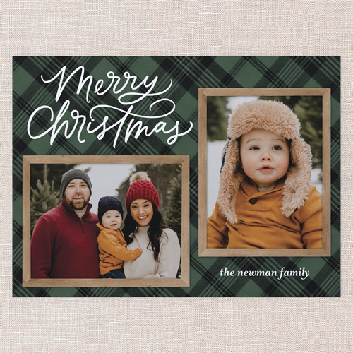 Cozy Script Holiday Card, Blue, 6x8 Flat, Christmas, Pearl Shimmer Cardstock, Square, Lake