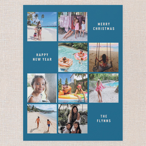 Memory Gallery Holiday Card, Blue, 6x8 Flat, Christmas, Signature Smooth Cardstock, Square, Blue