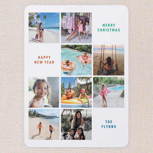 Memory Gallery Holiday Card, White, 6x8 Flat, Christmas, 100% Recycled Cardstock , Rounded, White