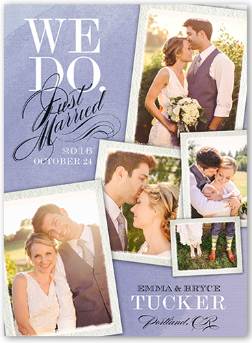Unforgettable Moments Wedding Announcement, Purple, Luxe Double-Thick Cardstock, Square