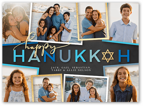Stately Star Hanukkah Card, Blue, 6x8 Flat, Hanukkah, Signature Smooth Cardstock, Square