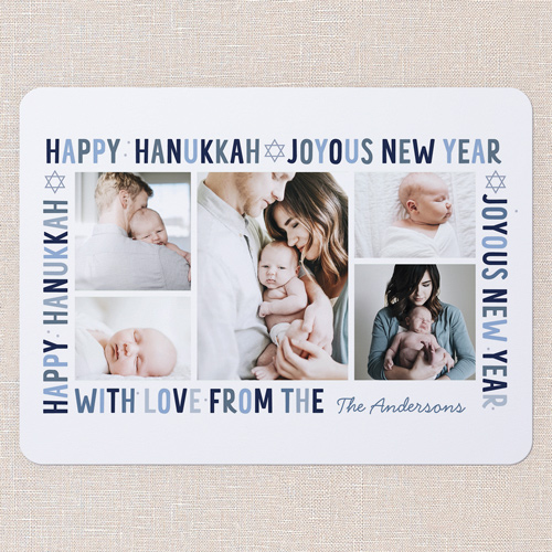 Stunning Star Hanukkah Card, White, 6x8 Flat, Hanukkah, Signature Smooth Cardstock, Rounded, White