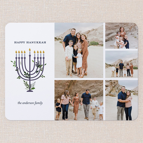 Menorah Memories Hanukkah Card, White, 6x8 Flat, Hanukkah, 100% Recycled Cardstock , Rounded, White