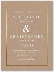 simple solid frame wedding invitation 6x8 flat