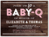 baby q party girl baby shower invitation 4x5 flat