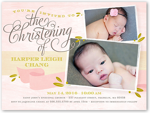 Filigree Cross Rose 4x5 Invitation | Baptism Invitations | Shutterfly