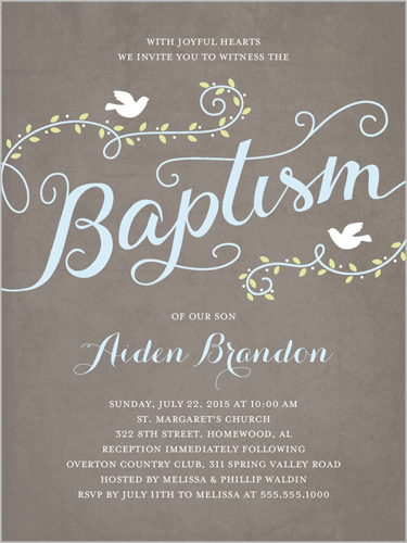 wording wishes nice birthday Boy 4x5 Invitation Baptism Faithful Invitations Flight