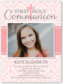 patterned communion girl communion invitation 4x5 flat