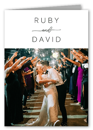 Cursive Style Thank You Card, White, 3x5, Matte, Folded Smooth Cardstock, White