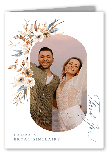 Wild Botanic Thank You Card, Grey, 3x5, Matte, Folded Smooth Cardstock, Storm