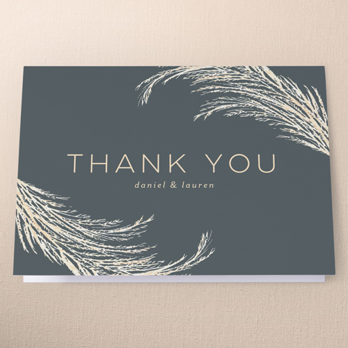 Pampas Silhouette Wedding Thank You Card, Grey, 3x5, Matte, Folded Smooth Cardstock