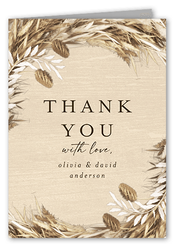 Uniting Union Thank You Card, Beige, 3x5, Matte, Folded Smooth Cardstock, Beige