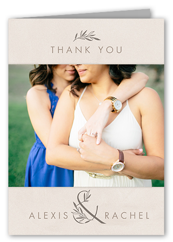 Splendid Spruce Thank You Card, Beige, 3x5, Matte, Folded Smooth Cardstock, Beige