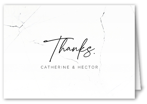 Married Marble Thank You Card, White, 3x5, Matte, Folded Smooth Cardstock, White
