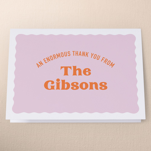 Vintage Vibes Wedding Thank You Card, Pink, 3x5, Matte, Folded Smooth Cardstock