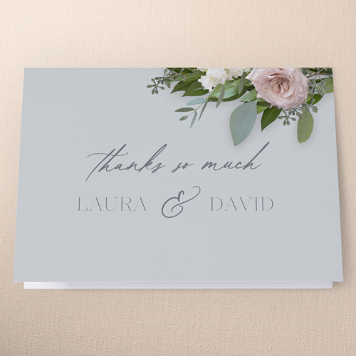 Classic Bouquet Wedding Thank You Card, Gray, 3x5, Matte, Folded Smooth Cardstock