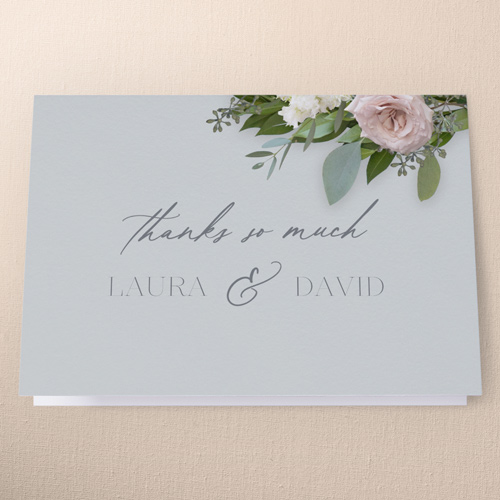 Classic Bouquet Wedding Thank You Card, Gray, 3x5, Matte, Folded Smooth Cardstock, Gray