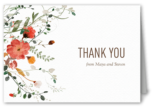 Tranquil Flowers Wedding Thank You Card