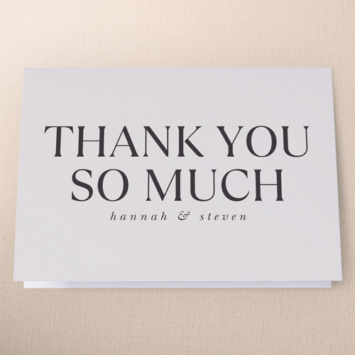 Official Headlines Wedding Thank You Card, Beige, 3x5, Matte, Folded Smooth Cardstock, Apricot Mousse