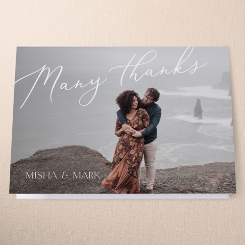 Snapshot Serenity Wedding Thank You Card, White, 3x5, Matte, Folded Smooth Cardstock, White