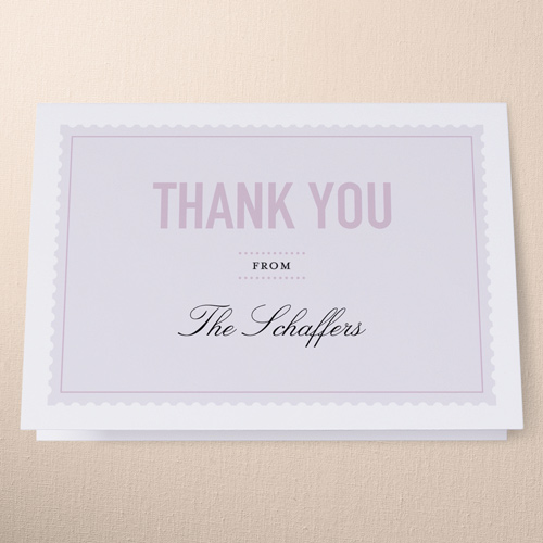 Letters Of Love Wedding Thank You Card, Purple, 3x5, Matte, Folded Smooth Cardstock