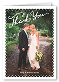 sweet scalloped thanks thank you card 3x5 folded