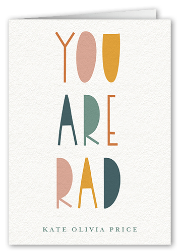 Rad Thank You Thank You Card, White, 3x5, Matte, Folded Smooth Cardstock