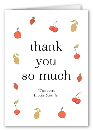 Fruity Frame Thank You Card, White, 3x5, Matte, Folded Smooth Cardstock, White