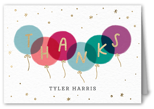 Poppin Party Thank You Card, Pink, 3x5, Matte, Folded Smooth Cardstock, Azalea