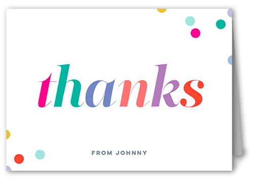 Color Cadence Thank You Card, White, 3x5, Matte, Folded Smooth Cardstock, White