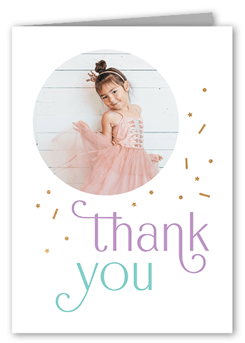 Splendid Sentiment Thank You Card, Purple, 3x5, Matte, Folded Smooth Cardstock