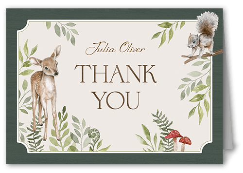 Lovely Woodland Thank You Card
