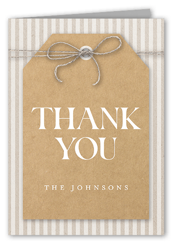 Gift Tag Fun Thank You Card, Beige, 3x5, Matte, Folded Smooth Cardstock
